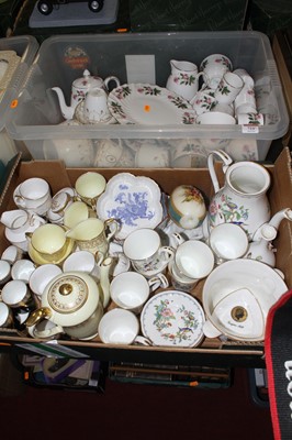 Lot 721 - Two boxes of ceramics, to include Crown...