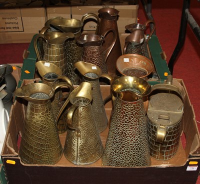 Lot 731 - Two boxes of metalware, to include Victorian...