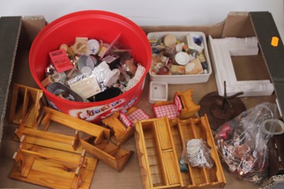 Lot 547 - Two boxes of miscellaneous dolls house...