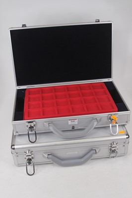 Lot 549 - Two coin collectors' cases containing various...