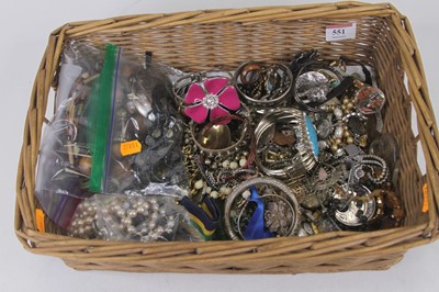 Lot 551 - A basket of miscellaneous mainly costume...
