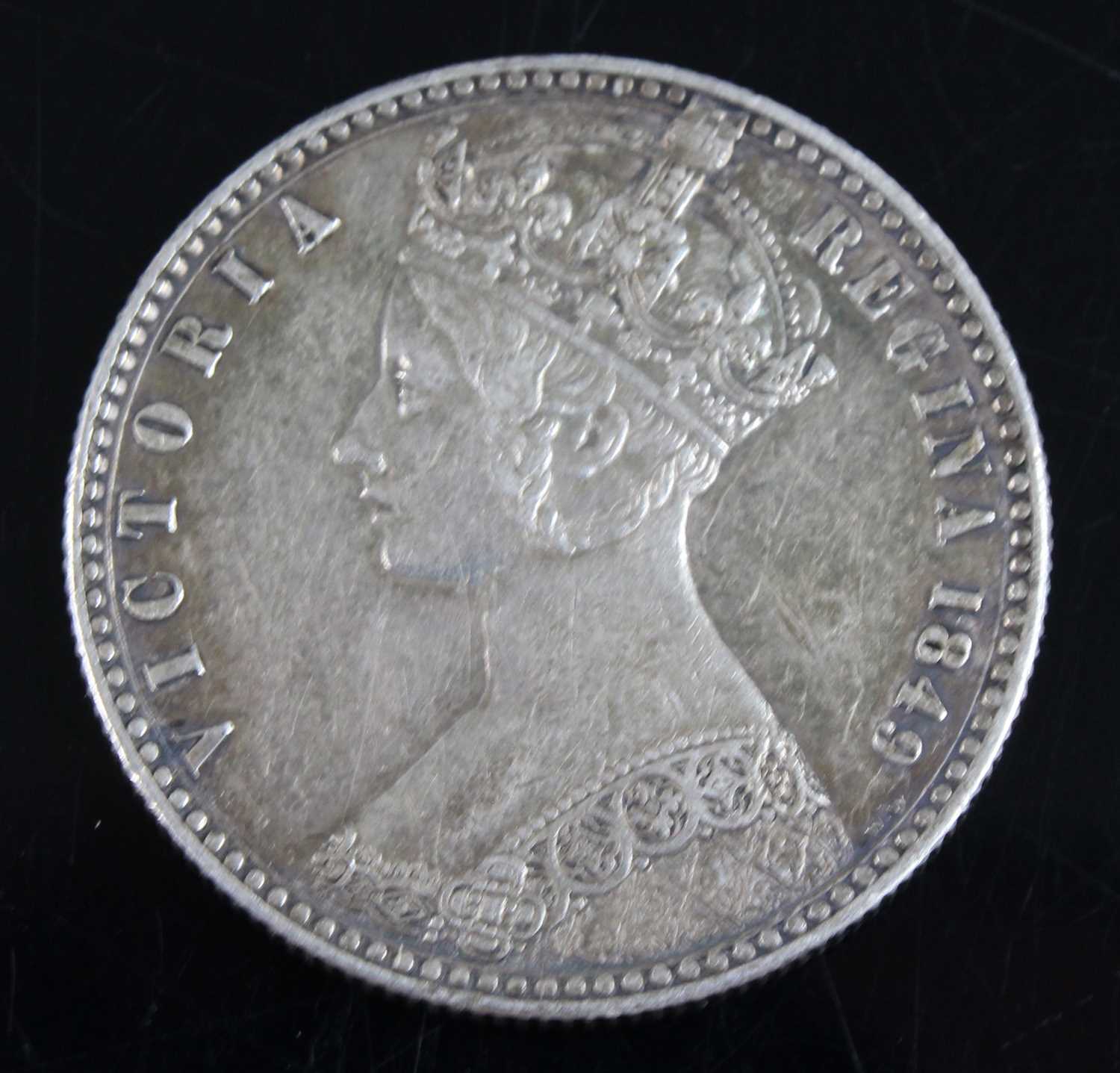 Lot 2050 - Great Britain, 1849 florin, Victoria Godless...