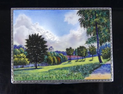 Lot 572 - A Continental Art Deco silver and enamel table...
