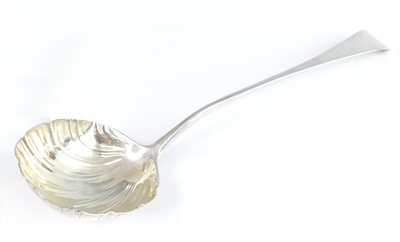 Lot 2067 - An early George III silver soup ladle, in the...
