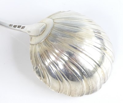 Lot 2067 - An early George III silver soup ladle, in the...