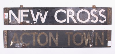Lot 13 - A pair of London Underground enamel...