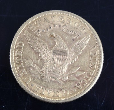 Lot 2105 - United States of America, 1882 gold five...
