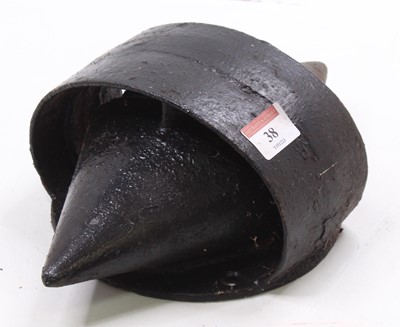 Lot 38 - A cast iron torpedo roof vent, repainted in...