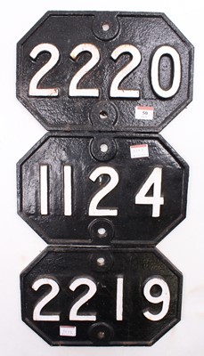 Lot 50 - 3x GER cast iron repainted bridge plates...