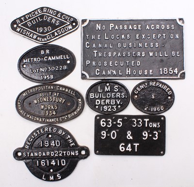 Lot 59 - A collection of repainted cast iron signs. All...