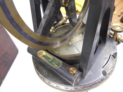 Lot 29 - A 19th century patinated brass theodolite by...