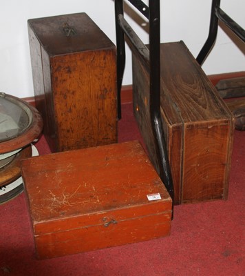 Lot 76 - A Victorian oak box of hinged rectangular form...