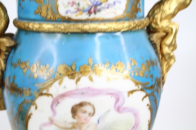 Lot 81 - A pair of late 19th century Servres style gilt...