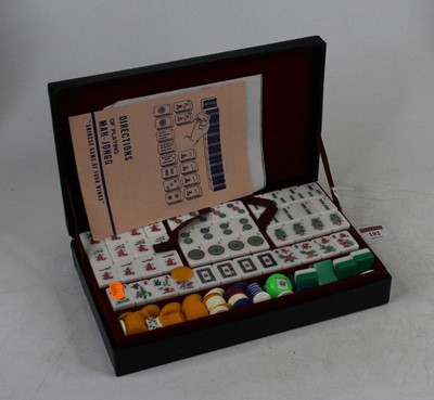 Lot 102 - A Mah jong set in black faux leather case,...