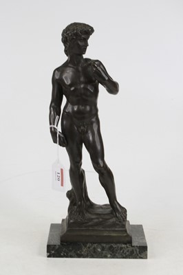 Lot 120 - After Michaelangelo, a bronzed metal figure of...