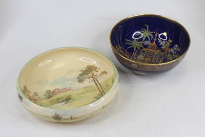 Lot 131 - A Carlton Ware Blue Pagoda pattern bowl having...
