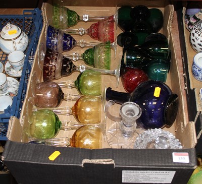 Lot 153 - A collection of glass ware to include a set of...