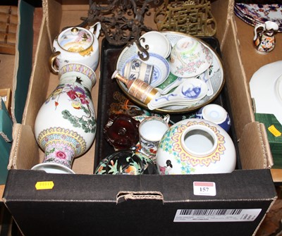 Lot 157 - A collection of oriental ceramics and other...