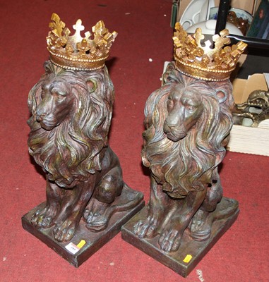 Lot 185 - A pair of bronzed painted composite figures of...