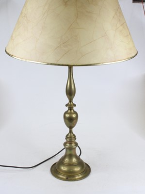 Lot 195 - A brass three light table lamp having a...
