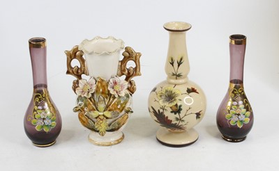 Lot 196 - A Poschinger Krystallie opaline glass vase of...