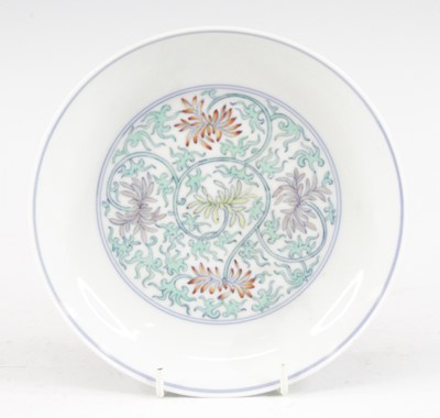 Lot 2364 - A Chinese porcelain dish, enamel decorated...