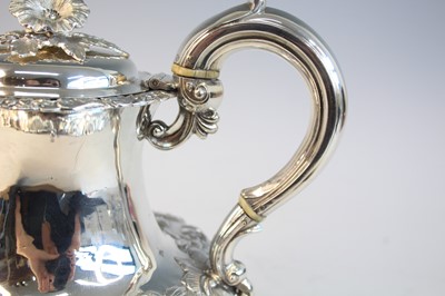 Lot 2098 - A Victorian silver teapot, of squat baluster...