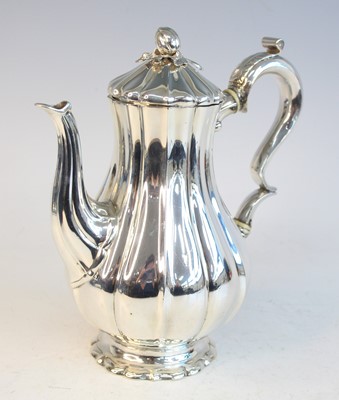 Lot 2086 - A William IV silver pedestal coffee pot, of...