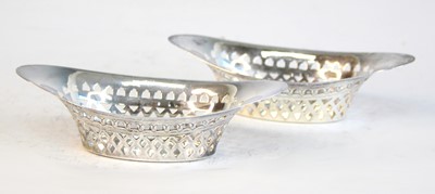 Lot 2093 - A pair of Victorian silver bonbon dishes, of...