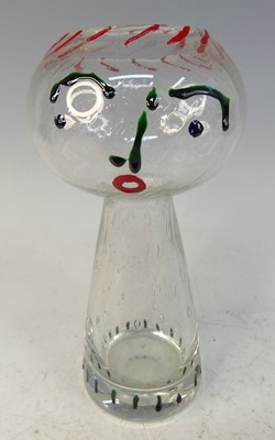 Lot 558 - A 1960s novelty Murano glass face vase, of...