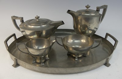Lot 609 - James Dixon & Son - an Art Deco Cornish pewter...