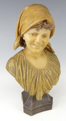Lot 512 - An Austrian Art Nouveau Goldscheider painted...