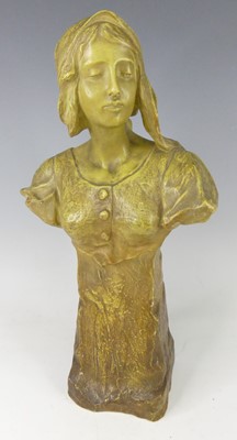 Lot 511 - An Austrian Art Nouveau Goldscheider painted...