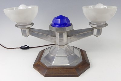 Lot 627 - An American Art Deco cast aluminium mounted...