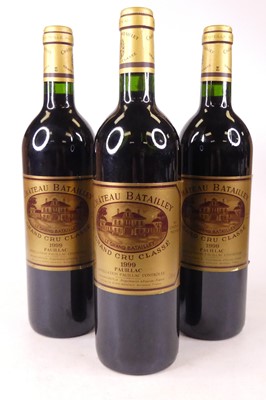 Lot 1023 - Chateau Batailley 1999 Pauillac, three bottles