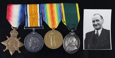 Lot 95 - A WW I trio to include 1914-15 Star, British...