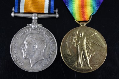 Lot 105 - A WW I British War and Victory pair, naming...