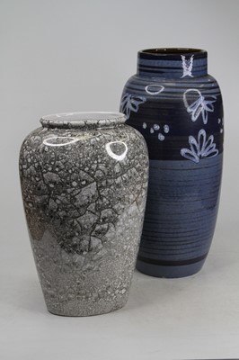 Lot 11 - A West German pottery vase, having marbled...