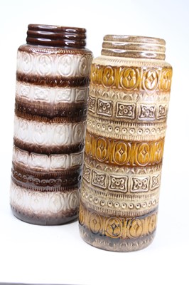 Lot 18 - A near pair of West German pottery vases, each...