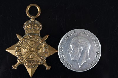 Lot 120 - A WW I 1914 Mons Star, naming 1222 PTE. R....