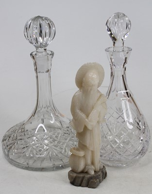 Lot 48 - A cut glass ship's decanter, height 29cm,...