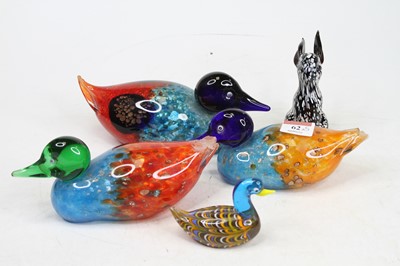 Lot 62 - A collection of five Maretto coloured glass...