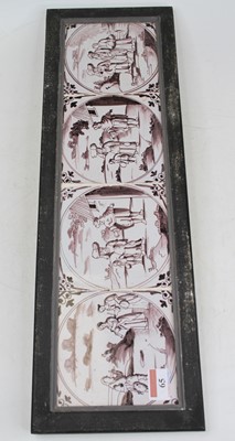 Lot 65 - A set of four 18th century Delft manganese...