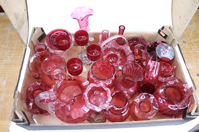 Lot 92 - A collection of Victorian and later cranberry...