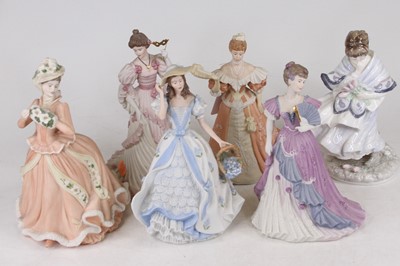 Lot 631 - A collection of six porcelain figures to...