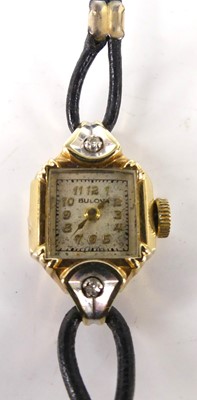 Lot 296 - A lady's Bulova 14ct gold cased dress watch,...