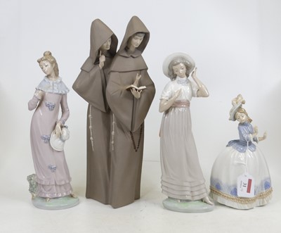 Lot 181 - A Lladro bisque porcelain figure group of two...
