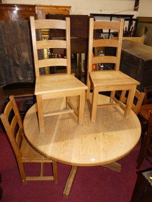 Lot 1279 - A contemporary blond oak breakfast suite,...
