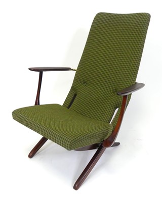 Lot 344 - A 1960s Danish teak framed X-frame folding...