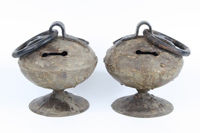 Lot 30 - A pair of 19th century French alms? boxes,...
